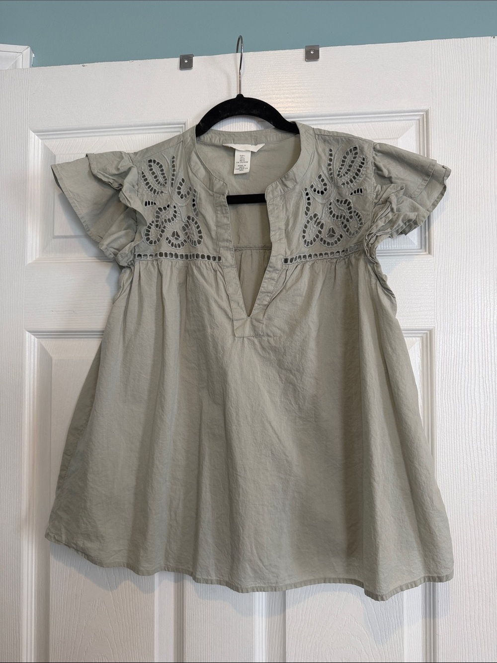 H&M Light Sage Button-Front Shirt